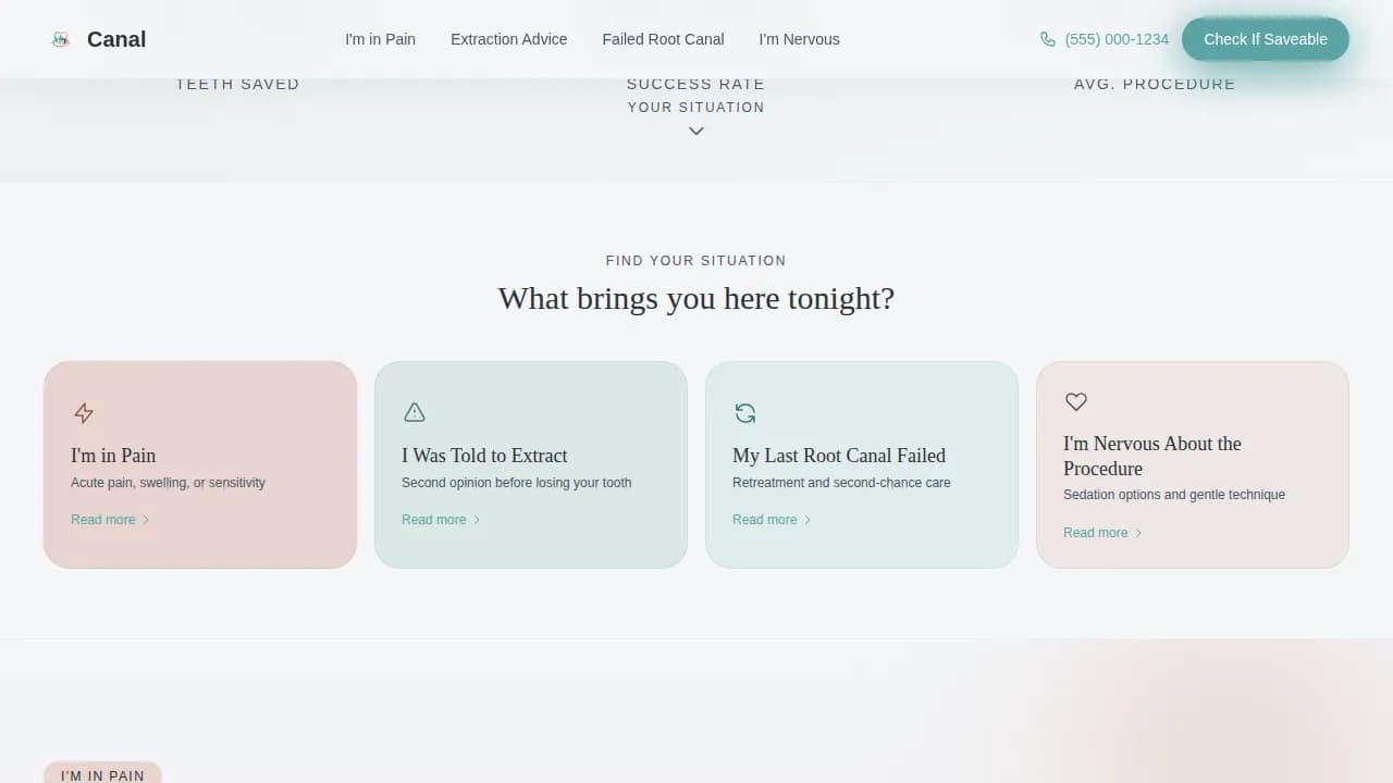 Endodontist Booking Website Template