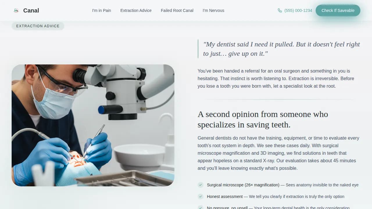Endodontist Booking Website Template
