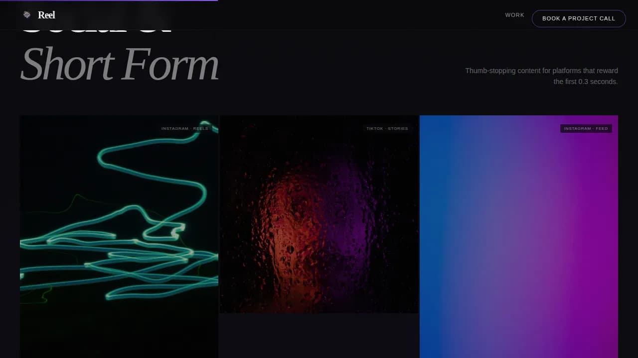 Motion Designer Portfolio Booking Website Template