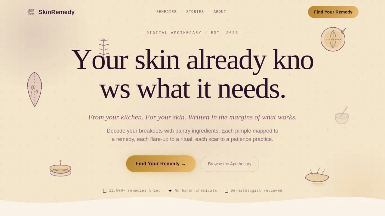 Pure — Botanical Acne-Skincare Landing Page Template