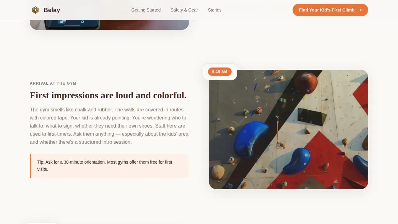 Kids Rock Climbing Professional Website Template
