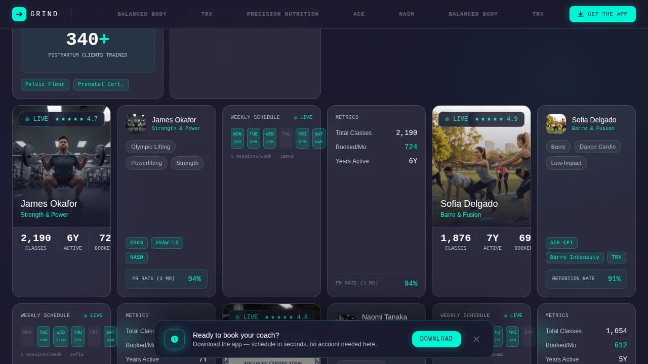 Fitness Studio Complete Booking Website Template