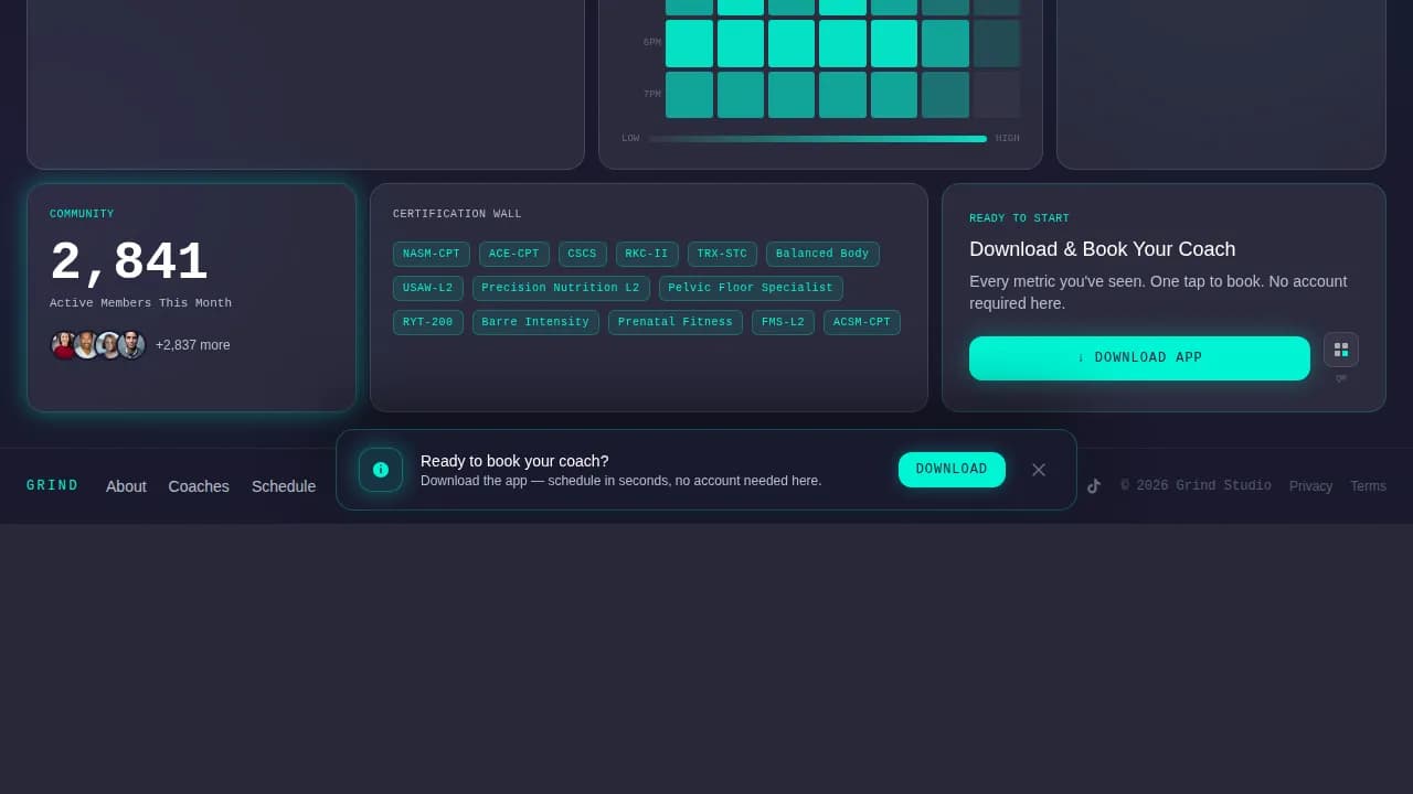 Fitness Studio Complete Booking Website Template