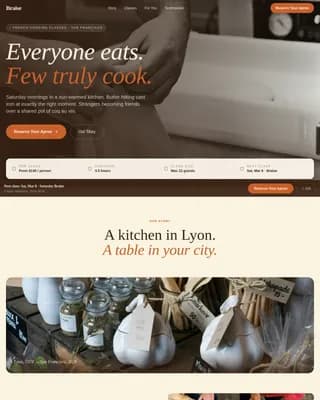 Elevate — Immersive Culinary Training Landing Page Template