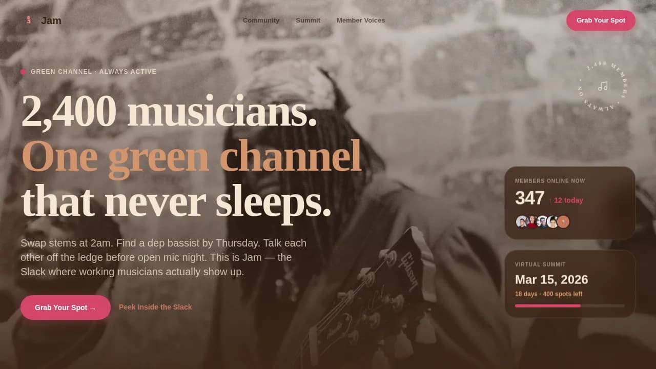 Harmony — Vibrant Musician Collective Landing Page Template