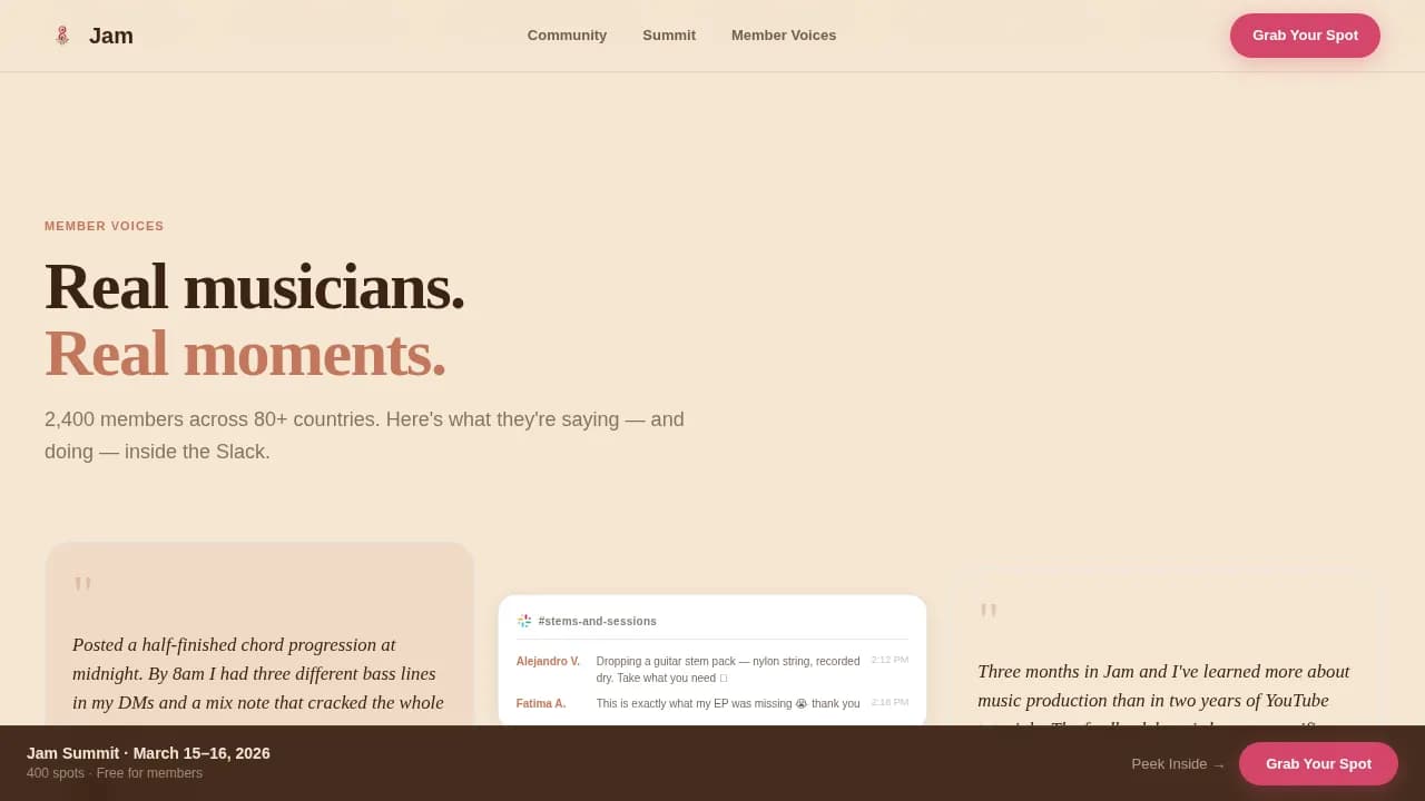 Harmony — Vibrant Musician Collective Landing Page Template
