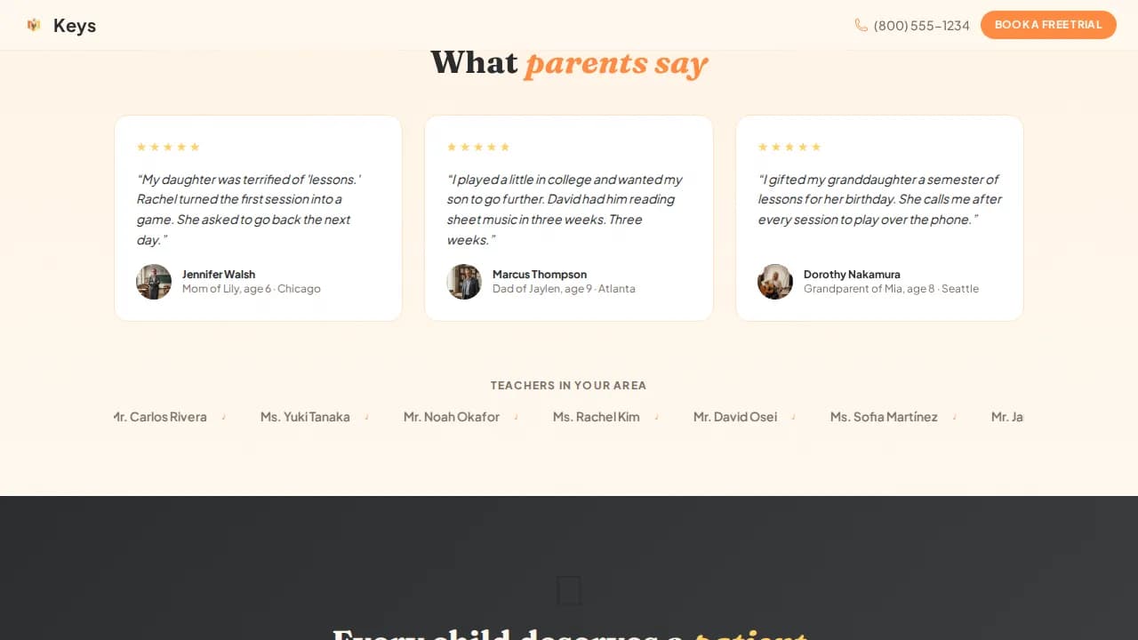 Maestro — Premium Music Instruction Landing Page Template