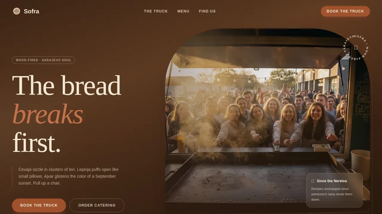 Sofra — Agrarian Balkan Cuisine Landing Page Template