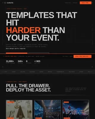 Curate — Bold Event Design Agency Landing Page Template