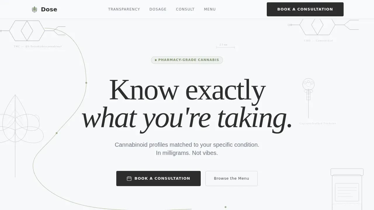 Dose — Expert Cannabis Wellness Landing Page Template