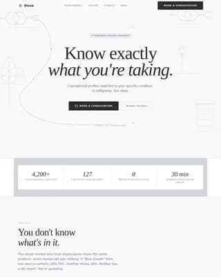 Dose — Expert Cannabis Wellness Landing Page Template