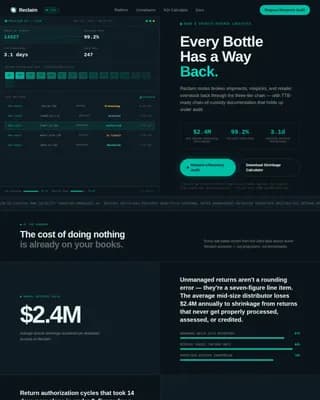 Reclaim — Smart Beverage Logistics Landing Page Template