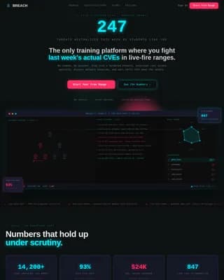 Breach — Intensive Cybersecurity Academy Landing Page Template