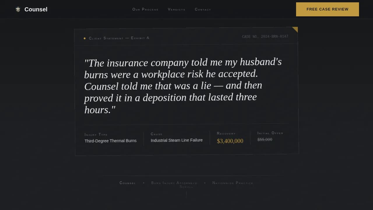 Counsel — Expert Injury Law Firm Landing Page Template