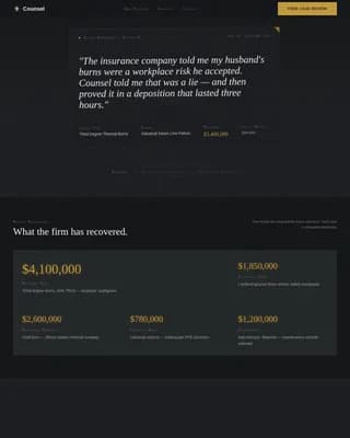 Counsel — Expert Injury Law Firm Landing Page Template