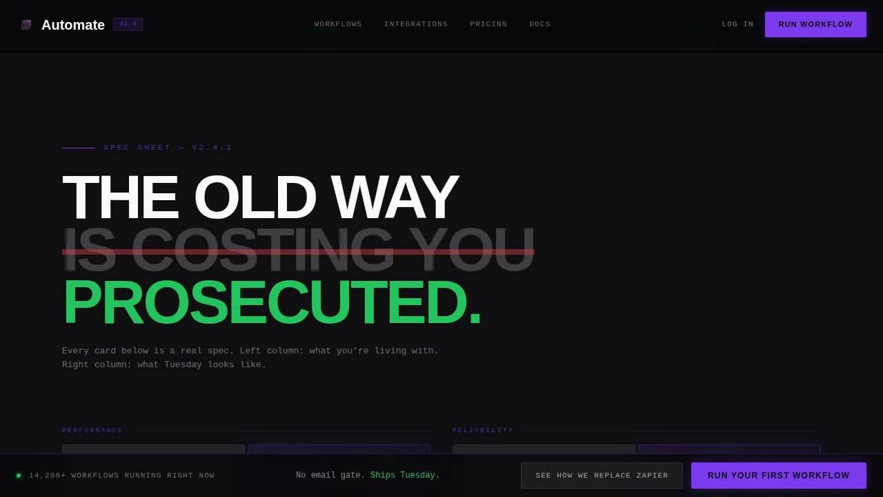 Streamline — Intelligent Automation Workflow Landing Page Template
