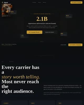 Signal — Cinematic Telecom Agency Landing Page Template