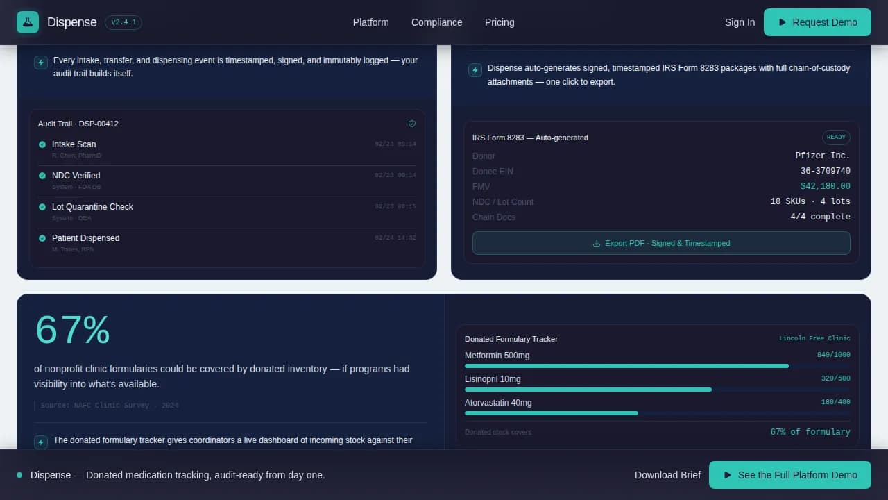 Dispense — Smart Pharmacy Management Landing Page Template