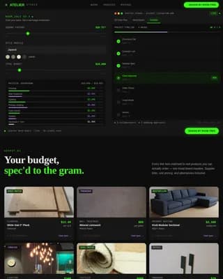 Interior Design Studio Room Budget Estimator Website Template