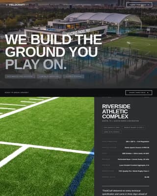 Fieldcraft — Premium Sports Design Landing Page Template