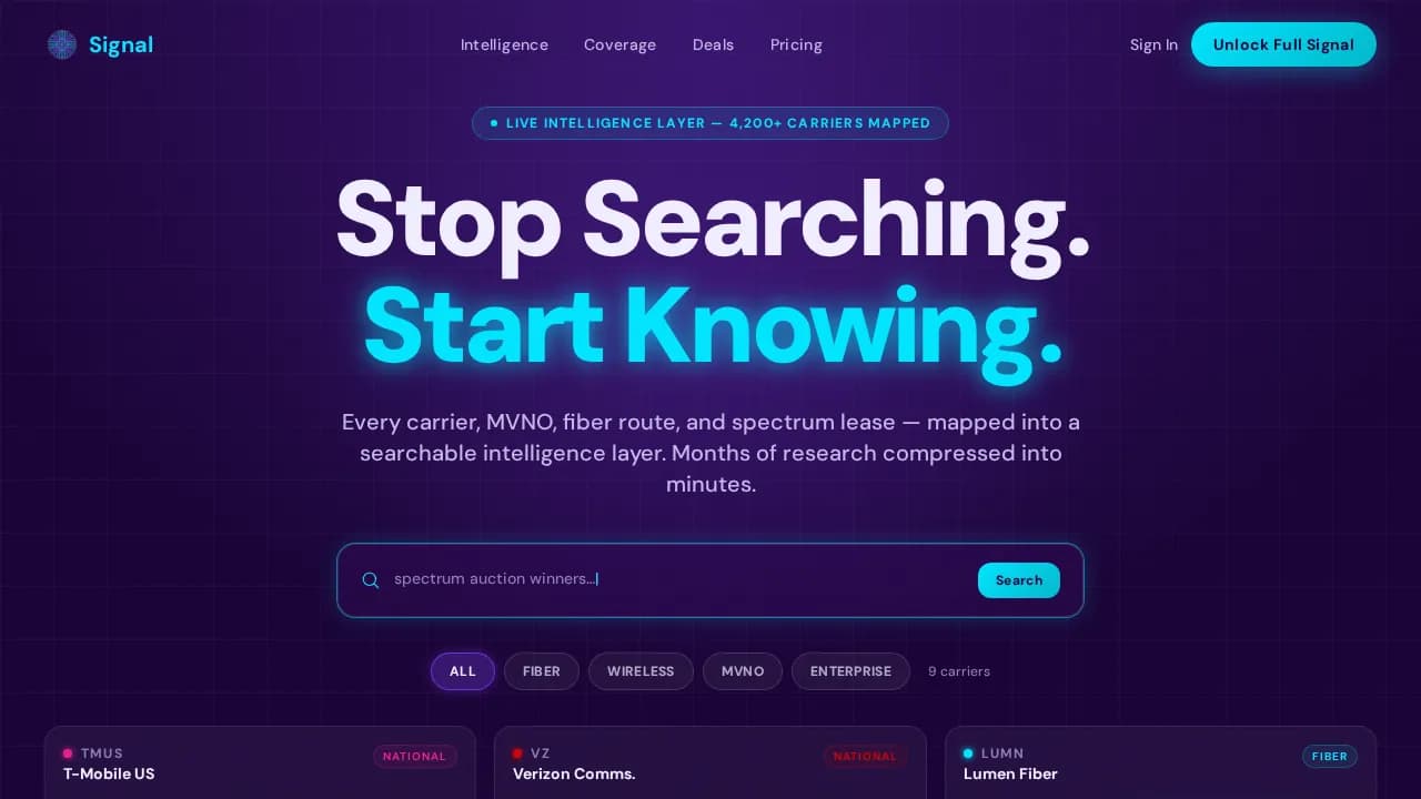 Beacon — Unlock Telecom Insights Landing Page Template