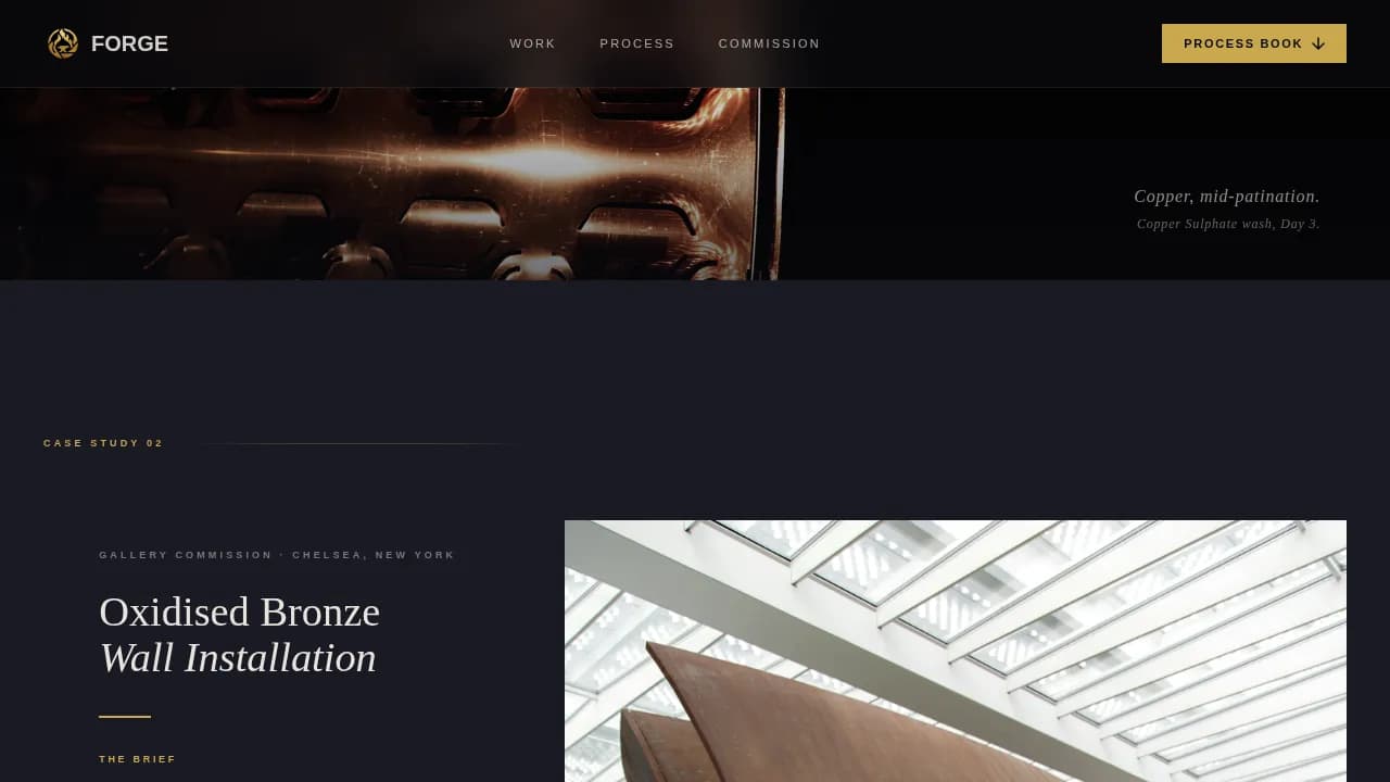 Anvil — Expert Metalsmith Portfolio Landing Page Template