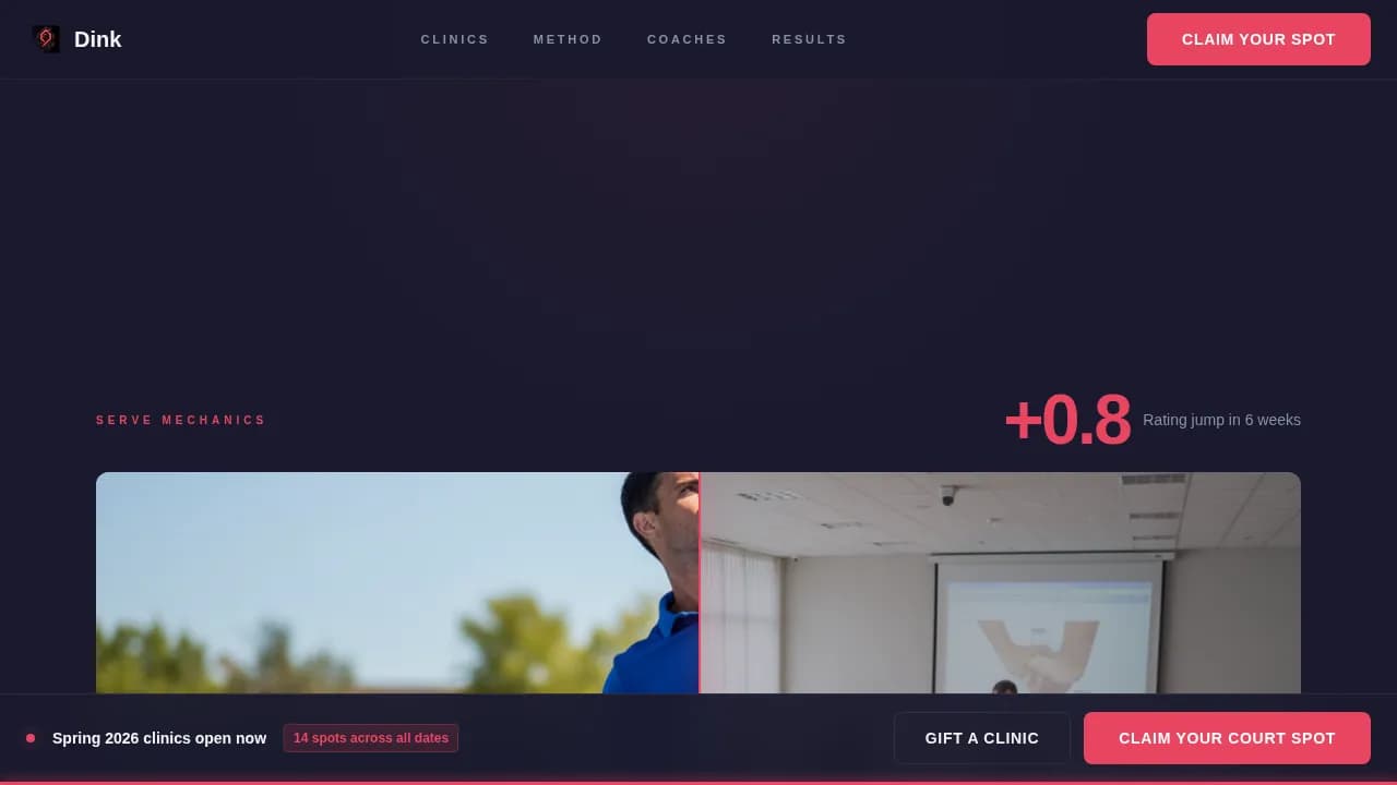 Ace — Dynamic Pickleball Coaching Landing Page Template