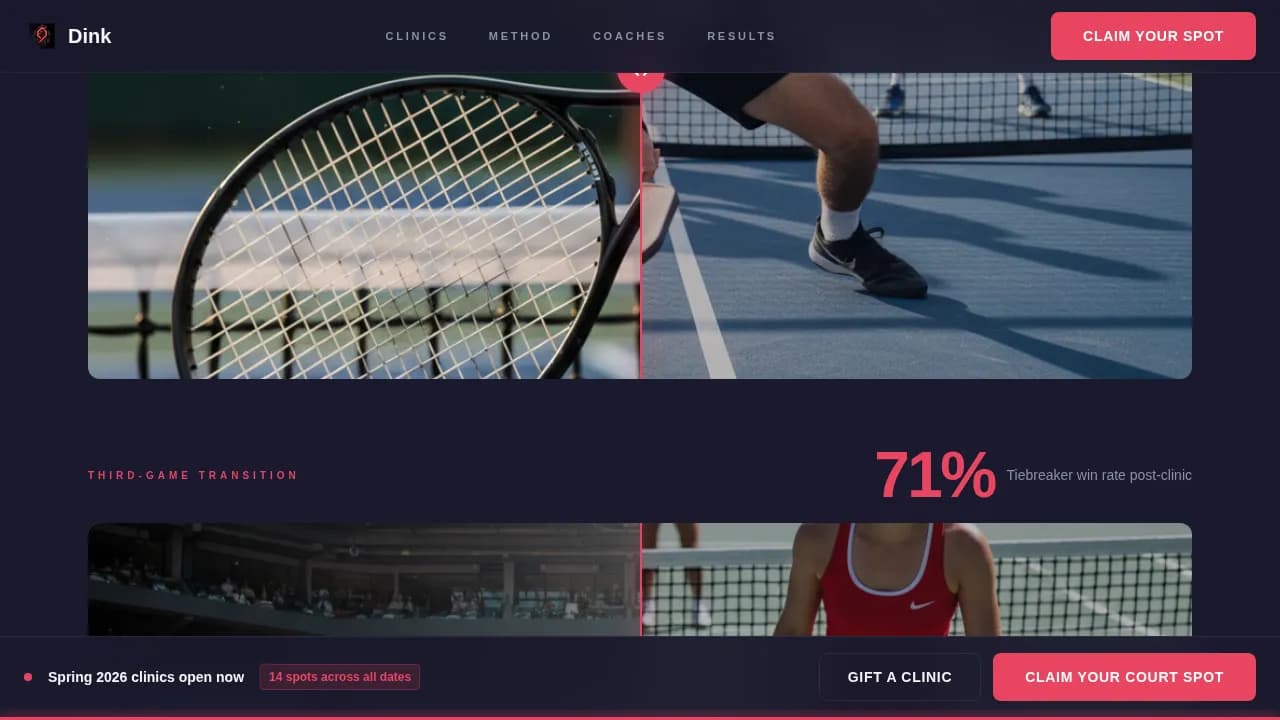 Ace — Dynamic Pickleball Coaching Landing Page Template