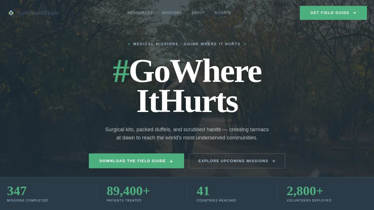 Catalyst — Urgent Medical Mission Landing Page Template