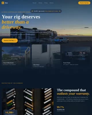 Stow - Secure Climate-Controlled RV Storage Landing Page Template
