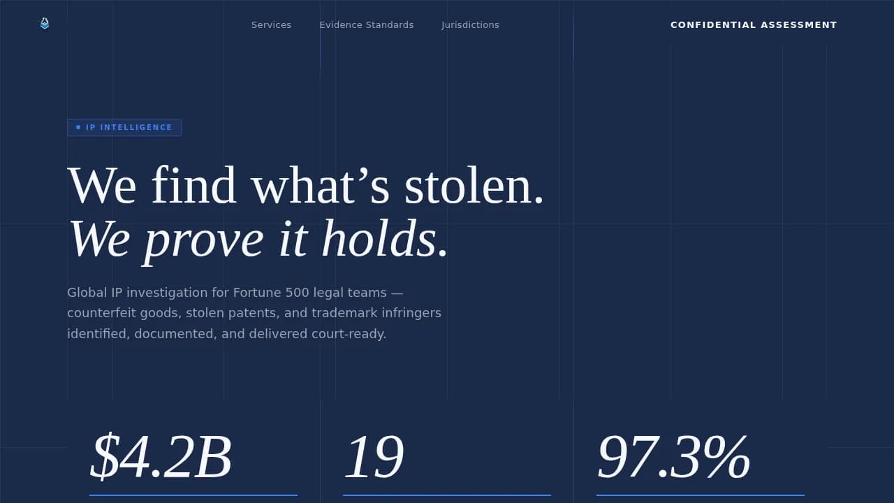 Trace - Confidential IP Investigation Landing Page Template