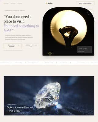 Ember - Cremation Memorial Diamond Landing Page Template