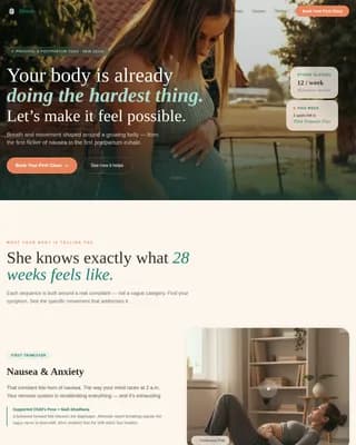 Bloom - Prenatal Yoga Booking Landing Page Template