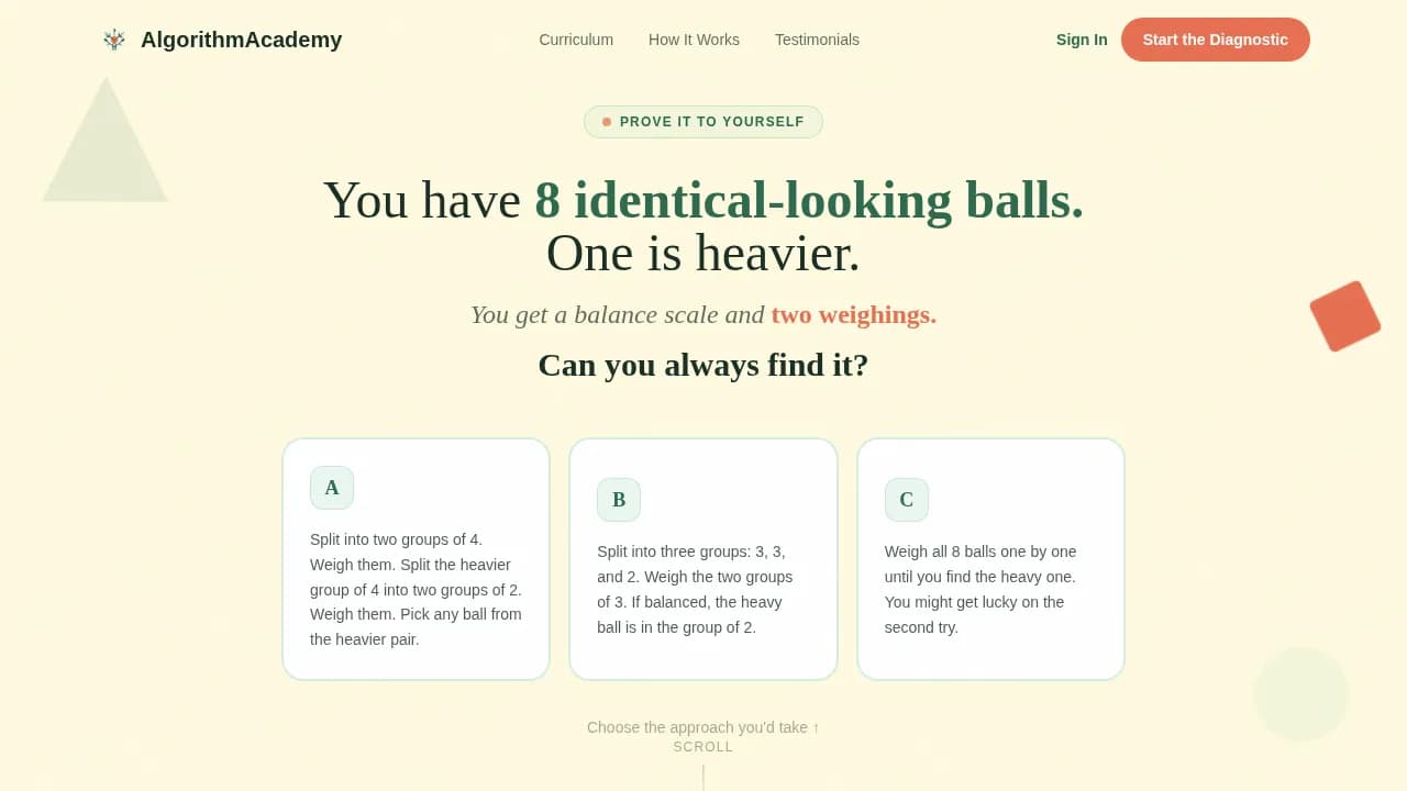 Algorithmia — Foundational Computer Science Learning Landing Page Template