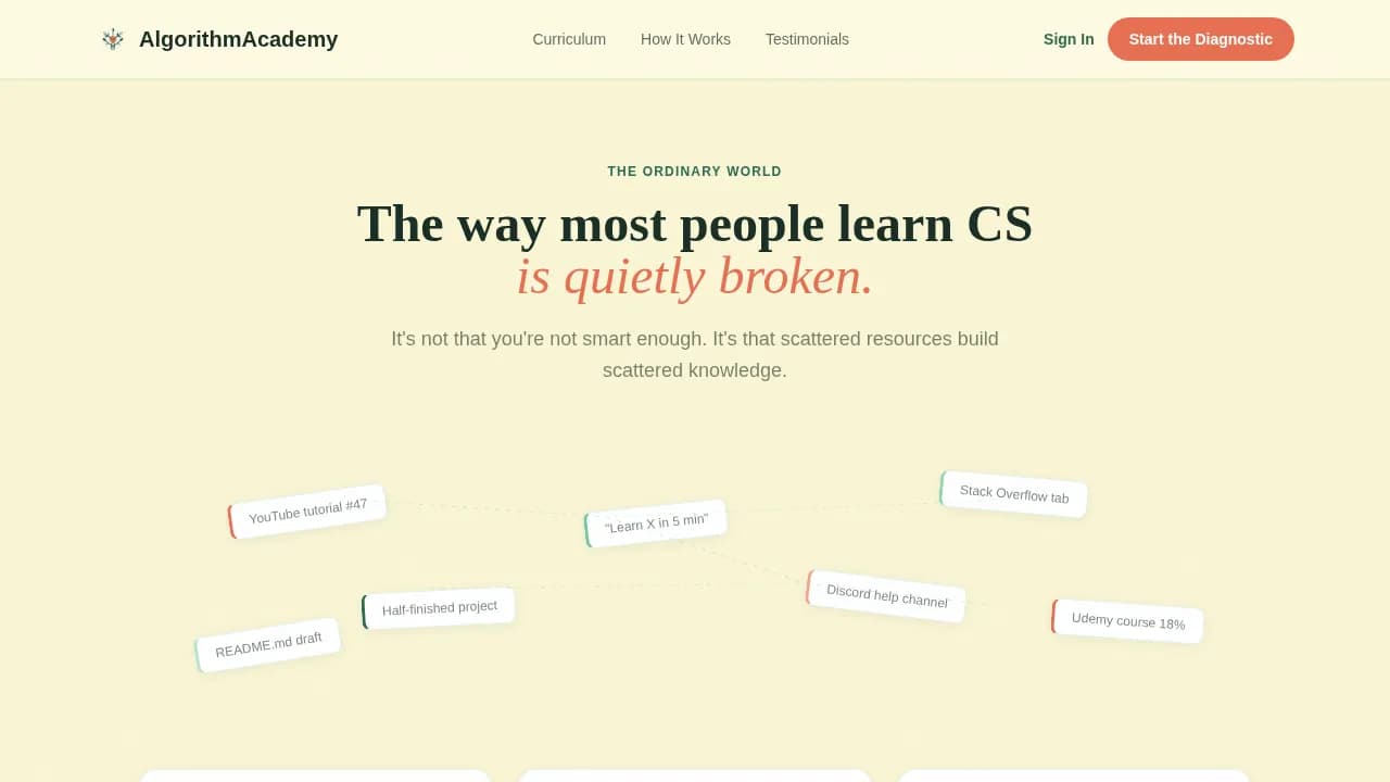 Algorithmia — Foundational Computer Science Learning Landing Page Template