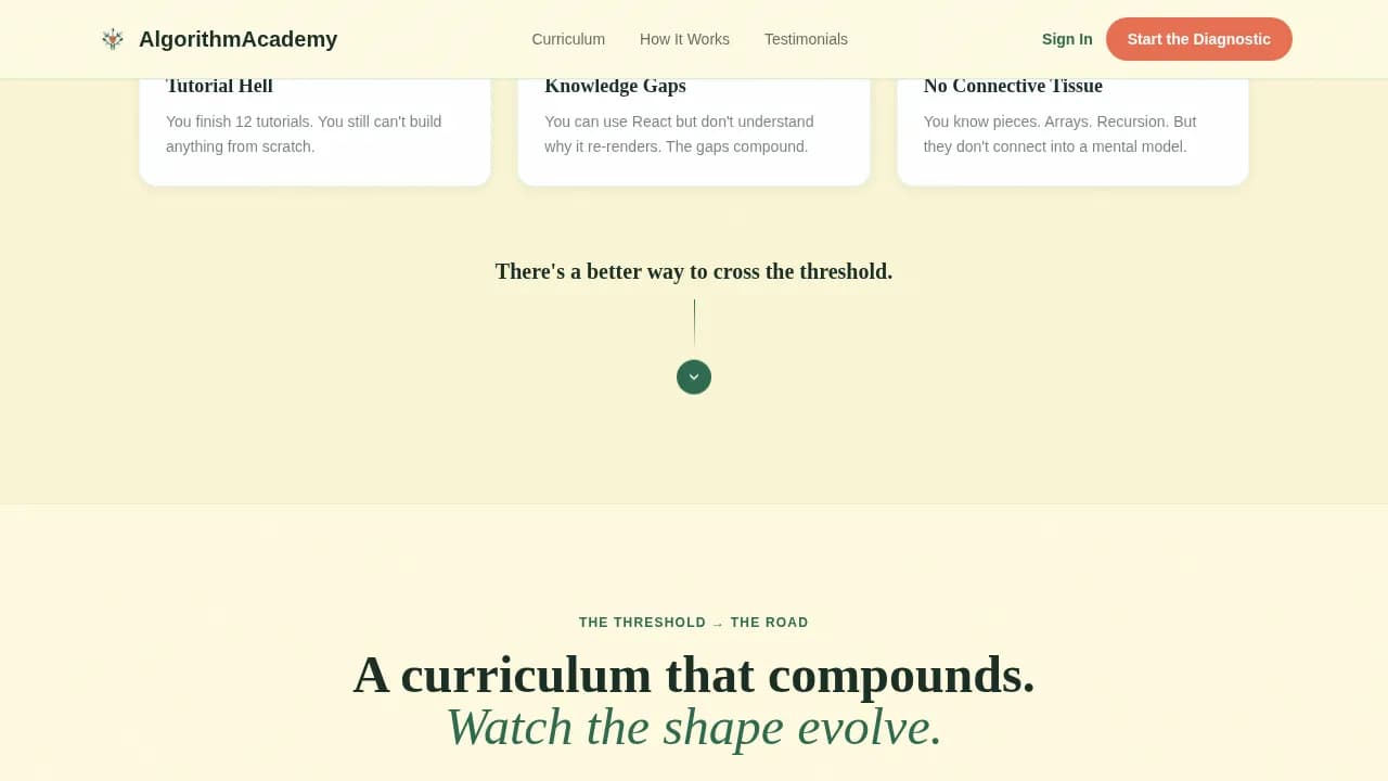 Algorithmia — Foundational Computer Science Learning Landing Page Template