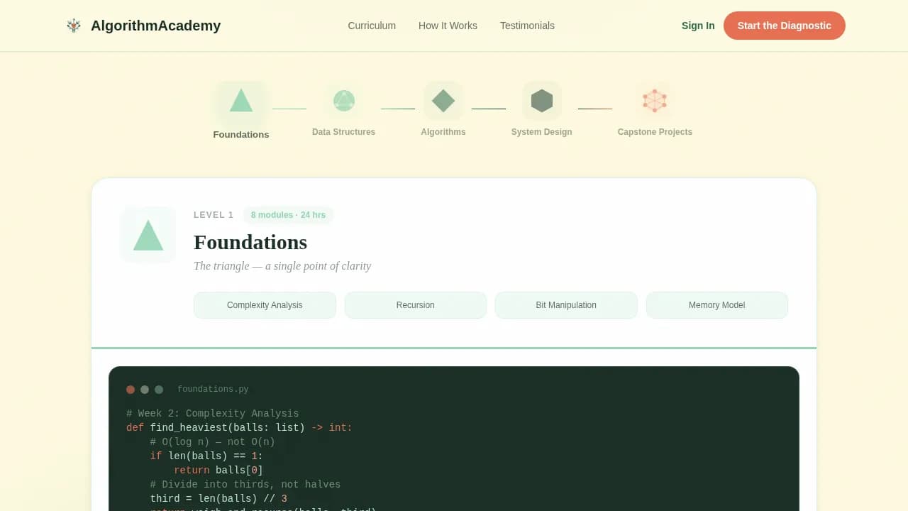 Algorithmia — Foundational Computer Science Learning Landing Page Template
