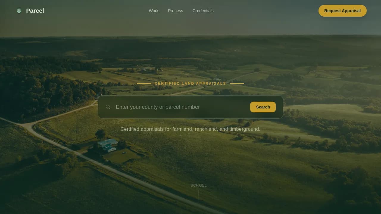 Parcel - Trusted Farmland Appraisal Landing Page Template