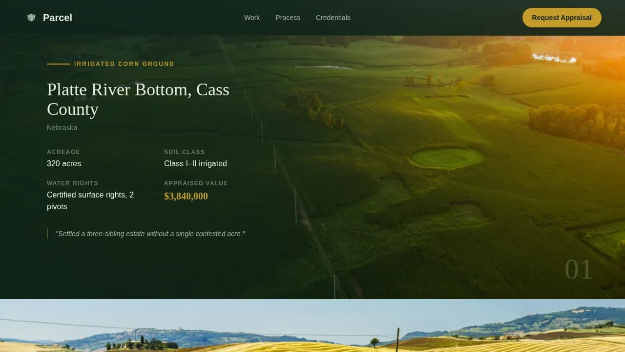 Parcel - Trusted Farmland Appraisal Landing Page Template