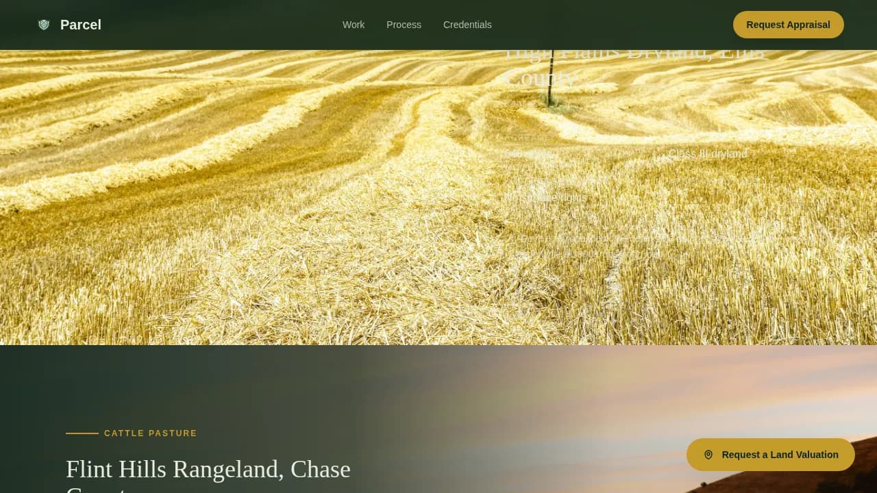 Parcel - Trusted Farmland Appraisal Landing Page Template