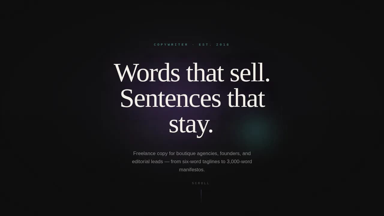 Luminous — Elegant Copywriter Portfolio Landing Page Template
