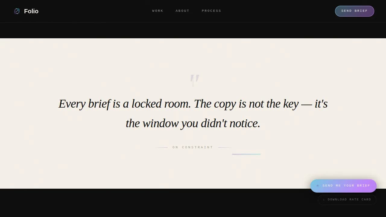 Luminous — Elegant Copywriter Portfolio Landing Page Template