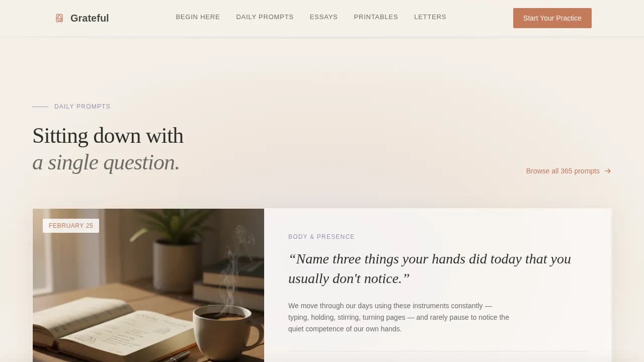 Zenith — Thoughtful Gratitude Journal Landing Page Template