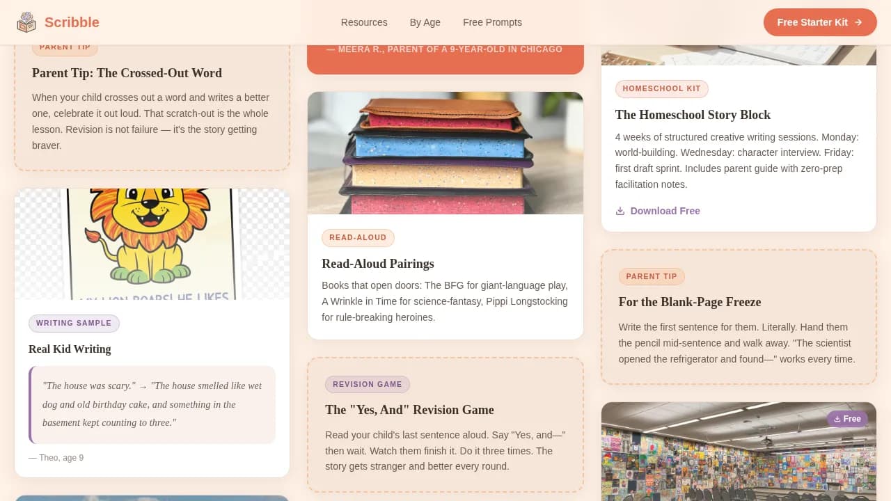 Canvas — Engaging Kids Writing Workshop Landing Page Template