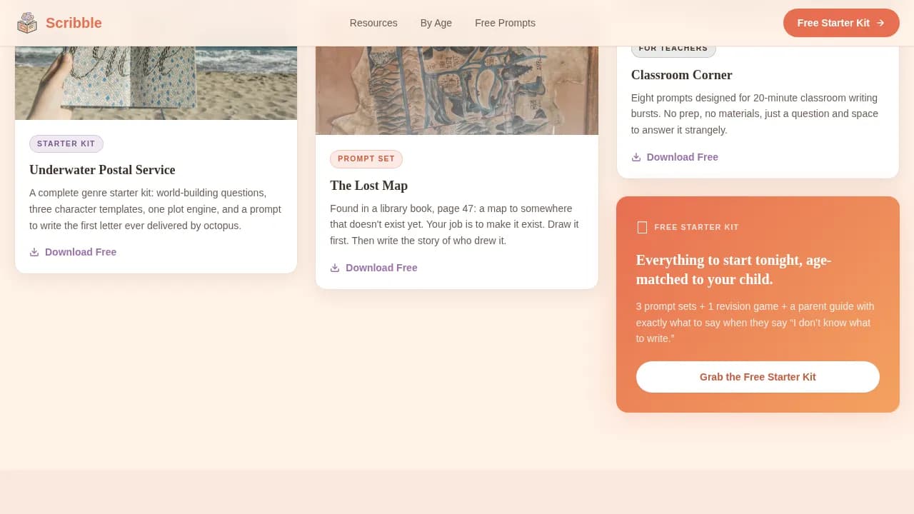 Canvas — Engaging Kids Writing Workshop Landing Page Template