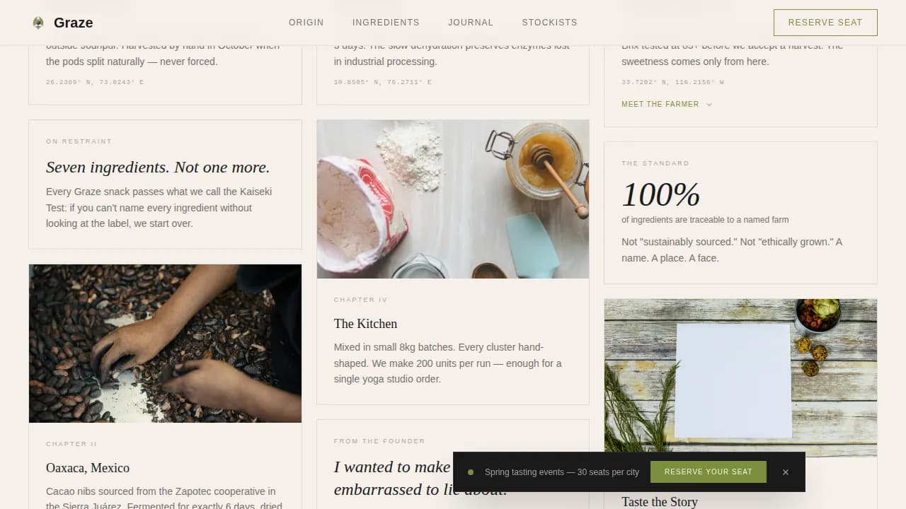 Graze — Elegant Vegan Nutrition Landing Page Template
