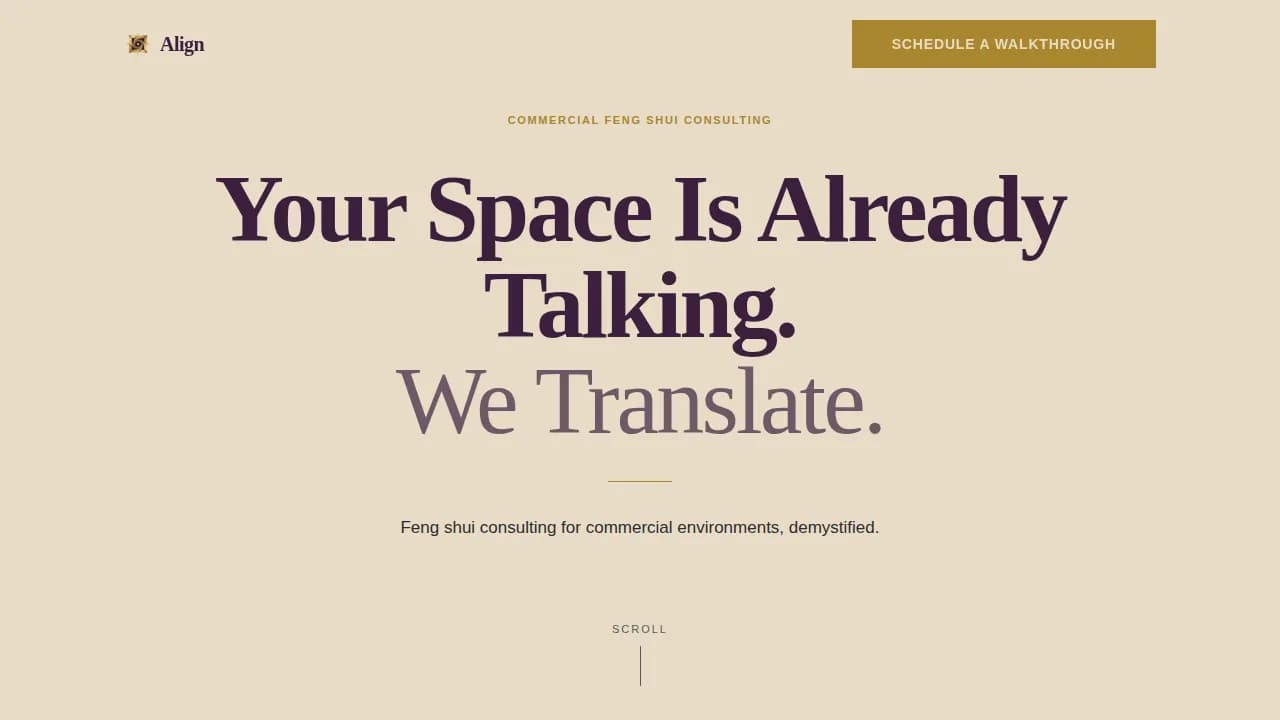 Harmony — Professional Feng Shui Consulting Landing Page Template