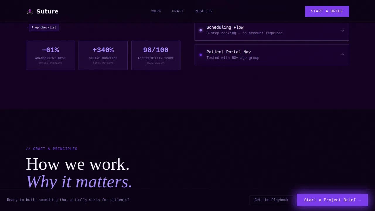 Suture — Premium Healthcare Design Landing Page Template