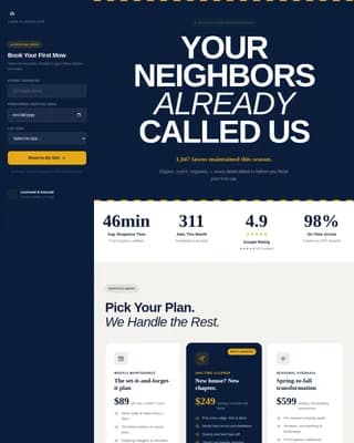 Mow - Precision Lawn Booking Landing Page Template