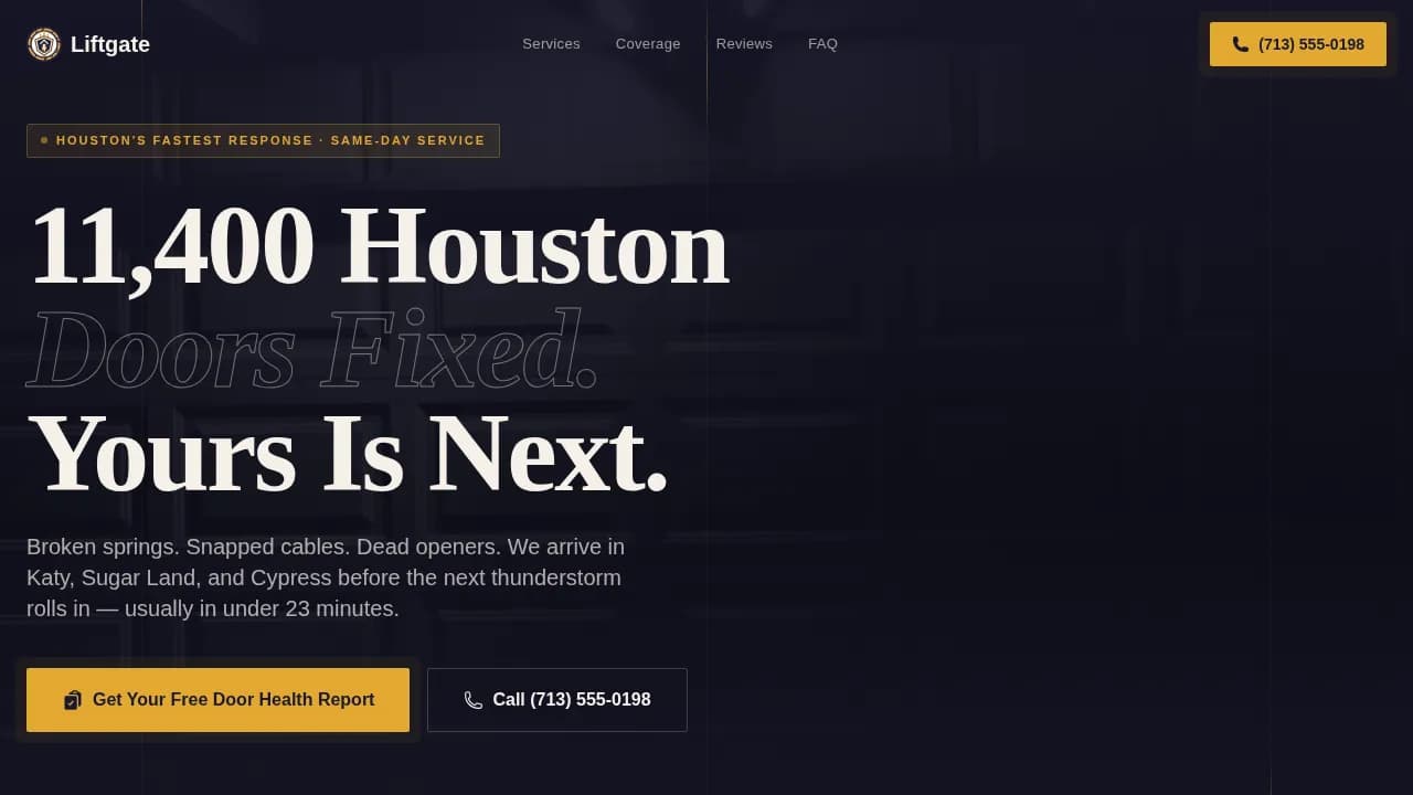 Liftgate — Rapid Garage Door Service Landing Page Template